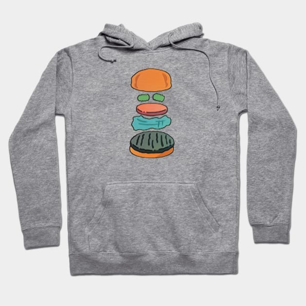 Exploded Bob's Burger Restaurant Wall Art Hoodie by Eugene and Jonnie Tee's